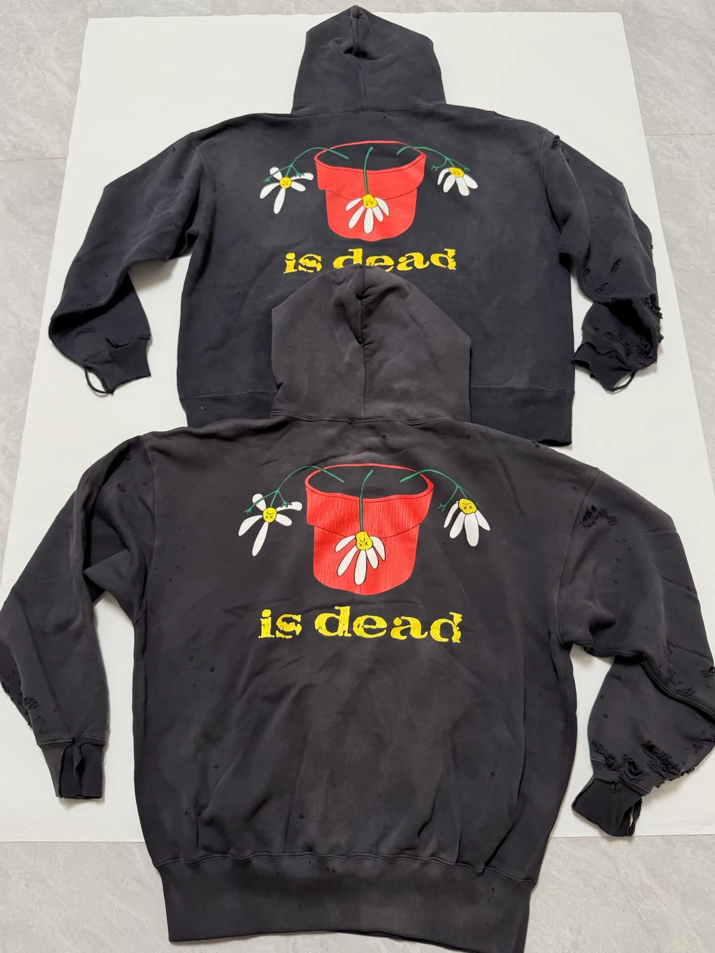 Prenatal planning SAINT Mxxxxxx × DE LA SOUL DLS_HOODIE/DE LA SOUL/BLK DE LA SOUL joint model potted plant destruction hoodie washed black S-XL